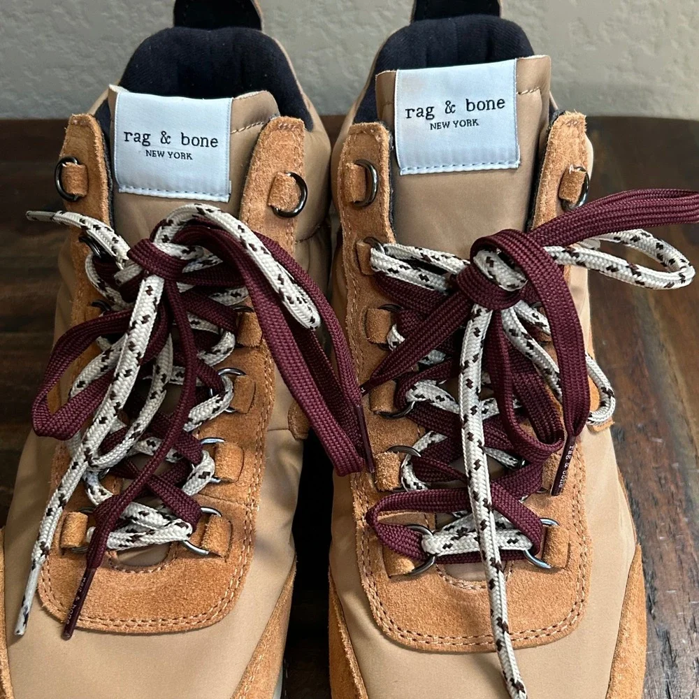 Rag & Bone Mens EU 40 Tan Suede Nylon Hiking Trail Lace Up Sneakers